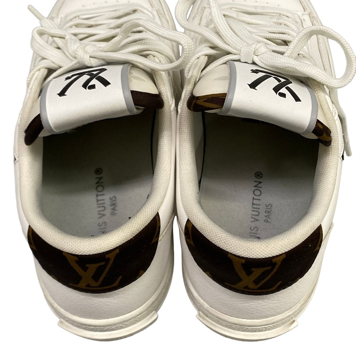 Louis Vuitton Sneakers Charlie Line White Dark Brown Black Low Cut Leather — view 7