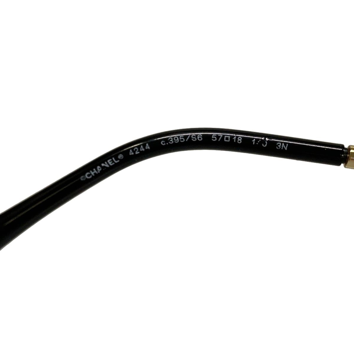 Chanel Sunglasses Dark Gray Gold Black Chain Eyewear — view 4