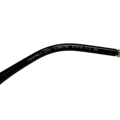 Chanel Sunglasses Dark Gray Gold Black Chain Eyewear — view 4