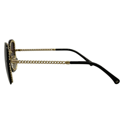 Chanel Sunglasses Dark Gray Gold Black Chain Eyewear — view 2