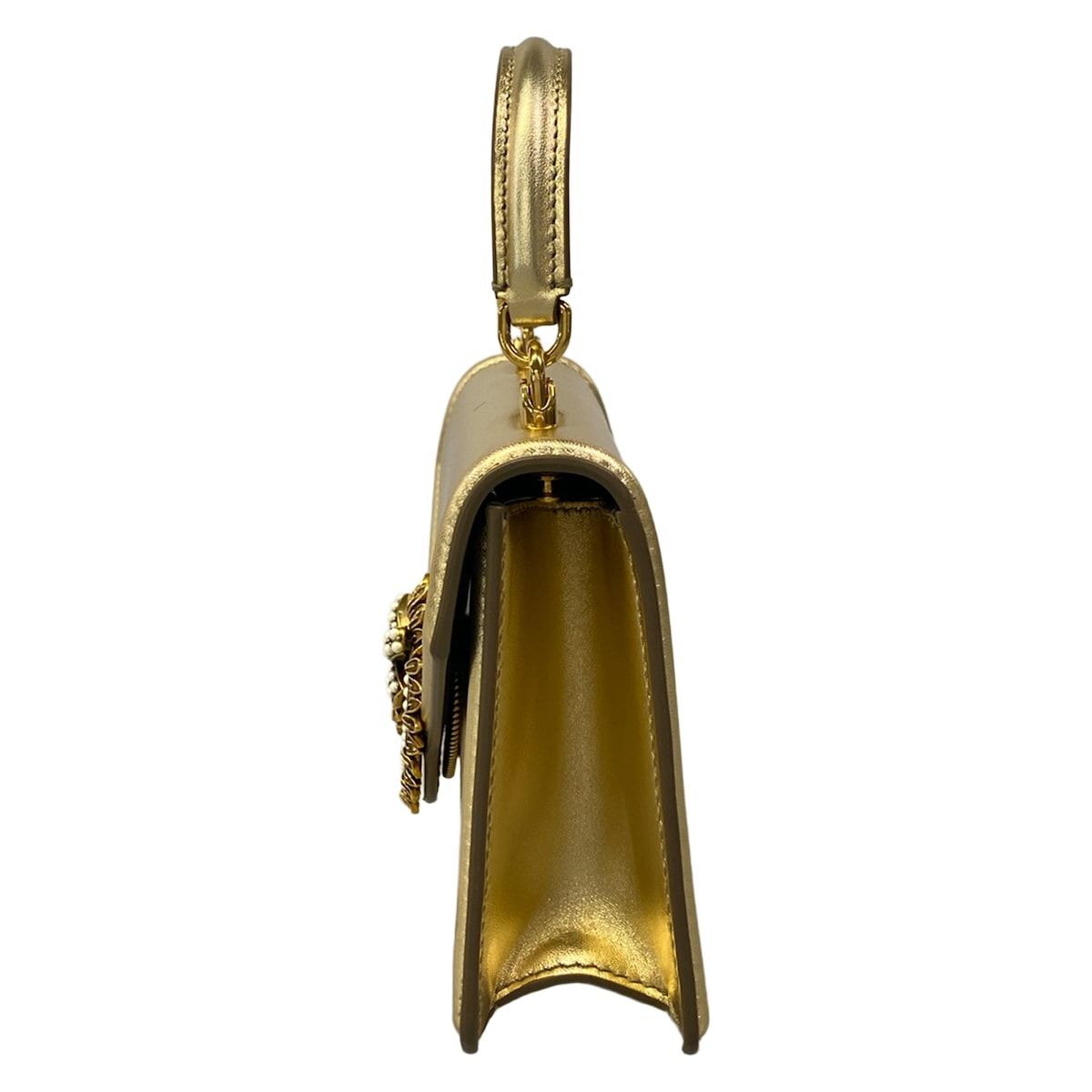Dolce & Gabbana Handbag Devotion Gold Leather — view 4