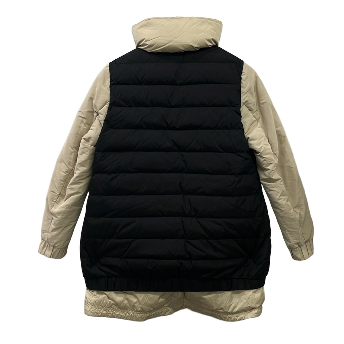 Moncler Down Coat 1 S Challier Giubbotto Black Beige Long Sleeve Zip — view 2