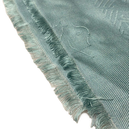 Fendi Shawl Zucca Pattern Light Blue Wool Silk Scarf — view 3