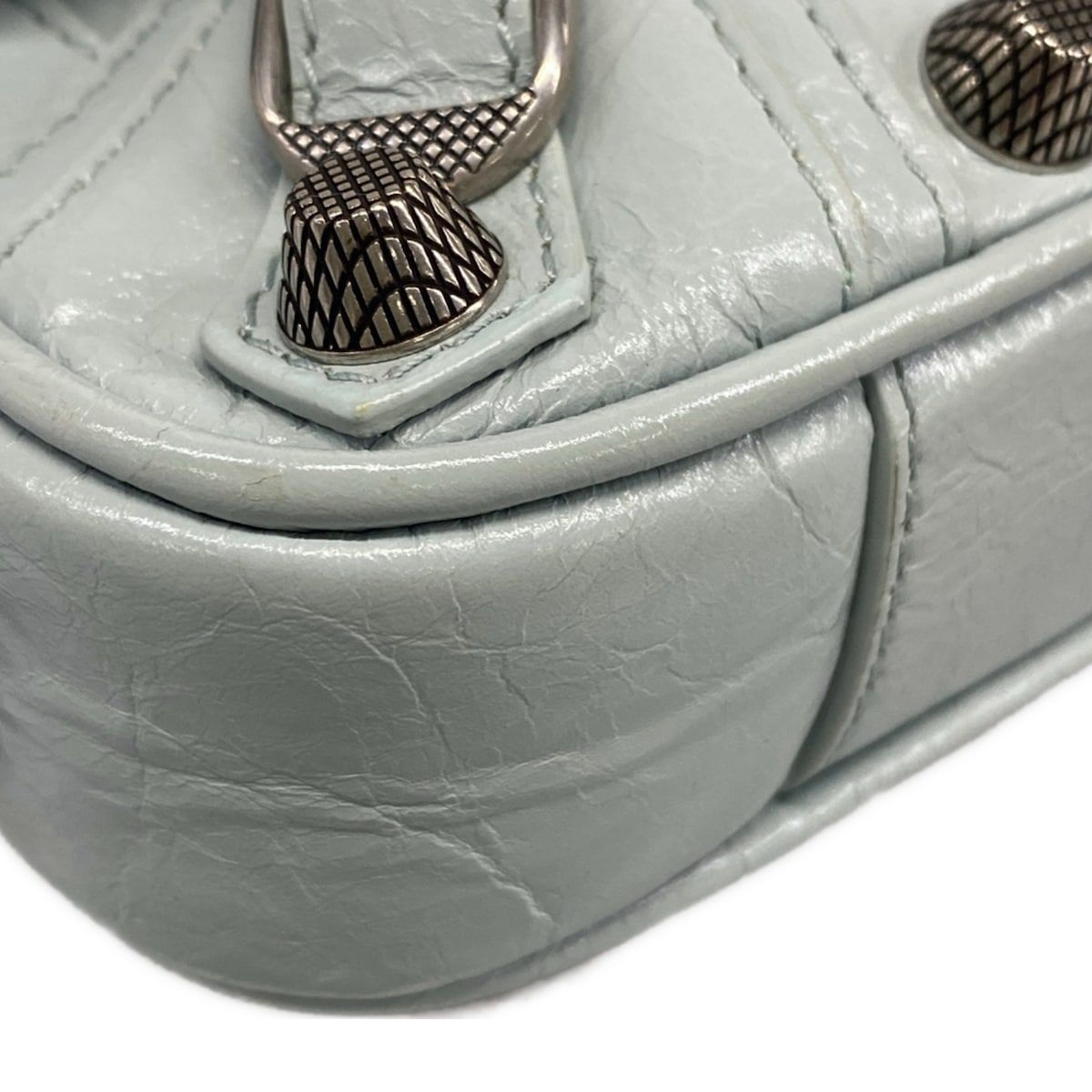 Balenciaga Shoulder Bag le Cagole XS Light Blue Leather — view 6