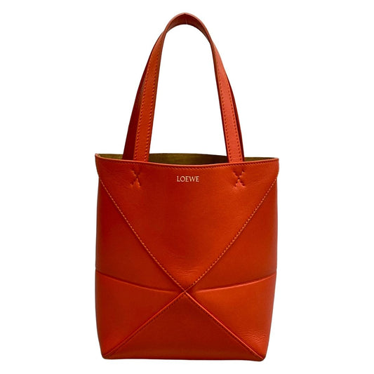 Loewe Tote Puzzle Fold Mini Orange Folding Leather