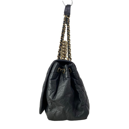 Chanel Shoulder Bag Quilted Black 2-Way Vintage Gold — view 4