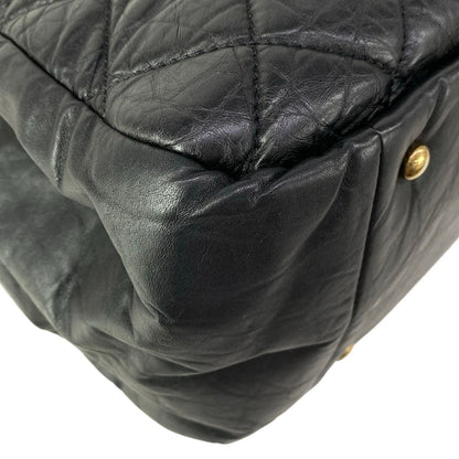 Chanel Shoulder Bag Quilted Black 2-Way Vintage Gold — view 8