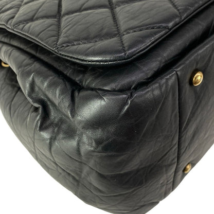 Chanel Shoulder Bag Quilted Black 2-Way Vintage Gold — view 6