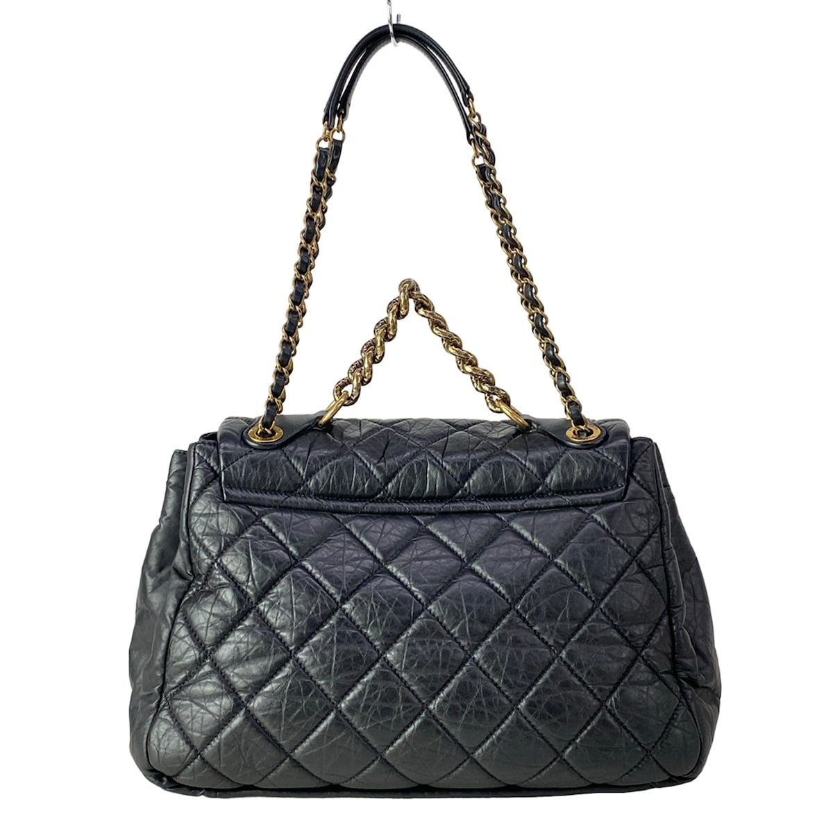 Chanel Shoulder Bag Quilted Black 2-Way Vintage Gold — view 3