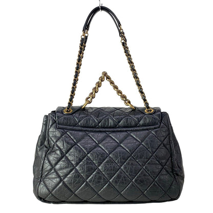 Chanel Shoulder Bag Quilted Black 2-Way Vintage Gold — view 3