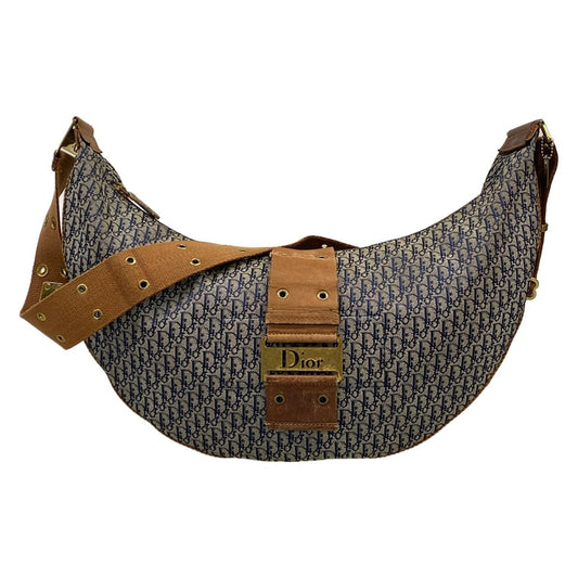 Dior Shoulder Bag Street Chic Beige Navy Brown Leather