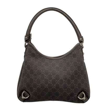 Gucci Shoulder Bag Abbey Dark Brown Beige Leather — view 3