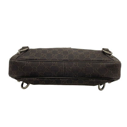 Gucci Shoulder Bag Abbey Dark Brown Beige Leather — view 5