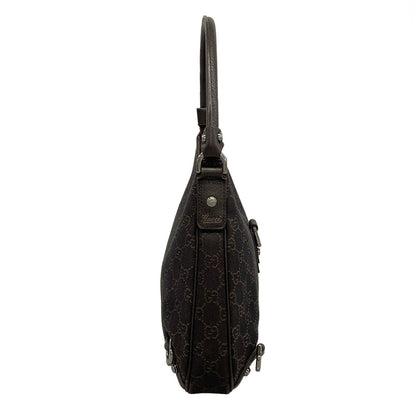 Gucci Shoulder Bag Abbey Dark Brown Beige Leather — view 2
