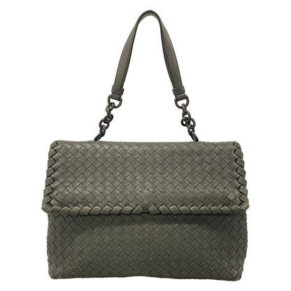 Bottega Veneta Handbag Intrecciato Gray Leather