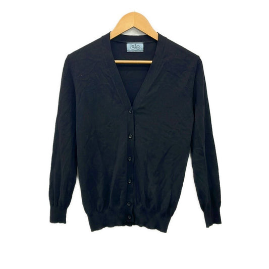 Prada Cardigan 38 Black Long Sleeve