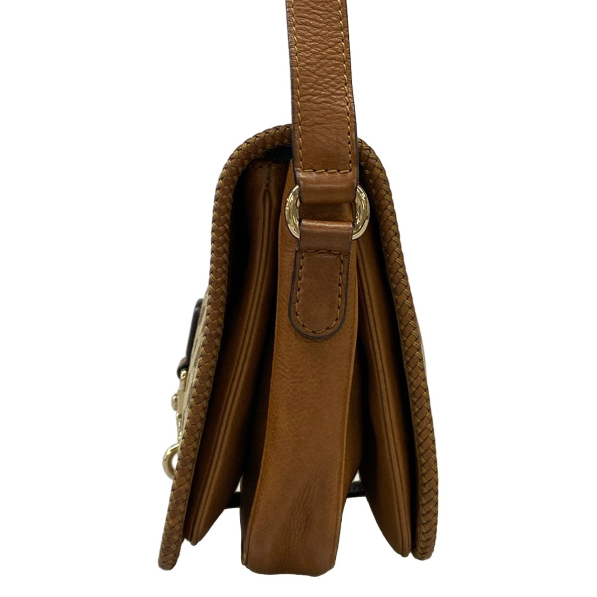 Gucci Shoulder Bag Marrakech GG Pattern Beige Dark Brown Leather — view 4