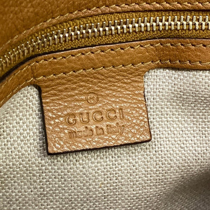Gucci Shoulder Bag Marrakech GG Pattern Beige Dark Brown Leather — view 8