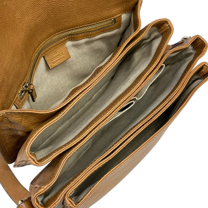 Gucci Shoulder Bag Marrakech GG Pattern Beige Dark Brown Leather — view 7