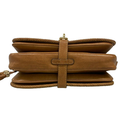 Gucci Shoulder Bag Marrakech GG Pattern Beige Dark Brown Leather — view 5