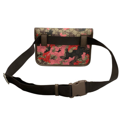 Gucci Waist Pouch Ophidia Small Belt Bag Beige Dark Brown Red Leather — view 3