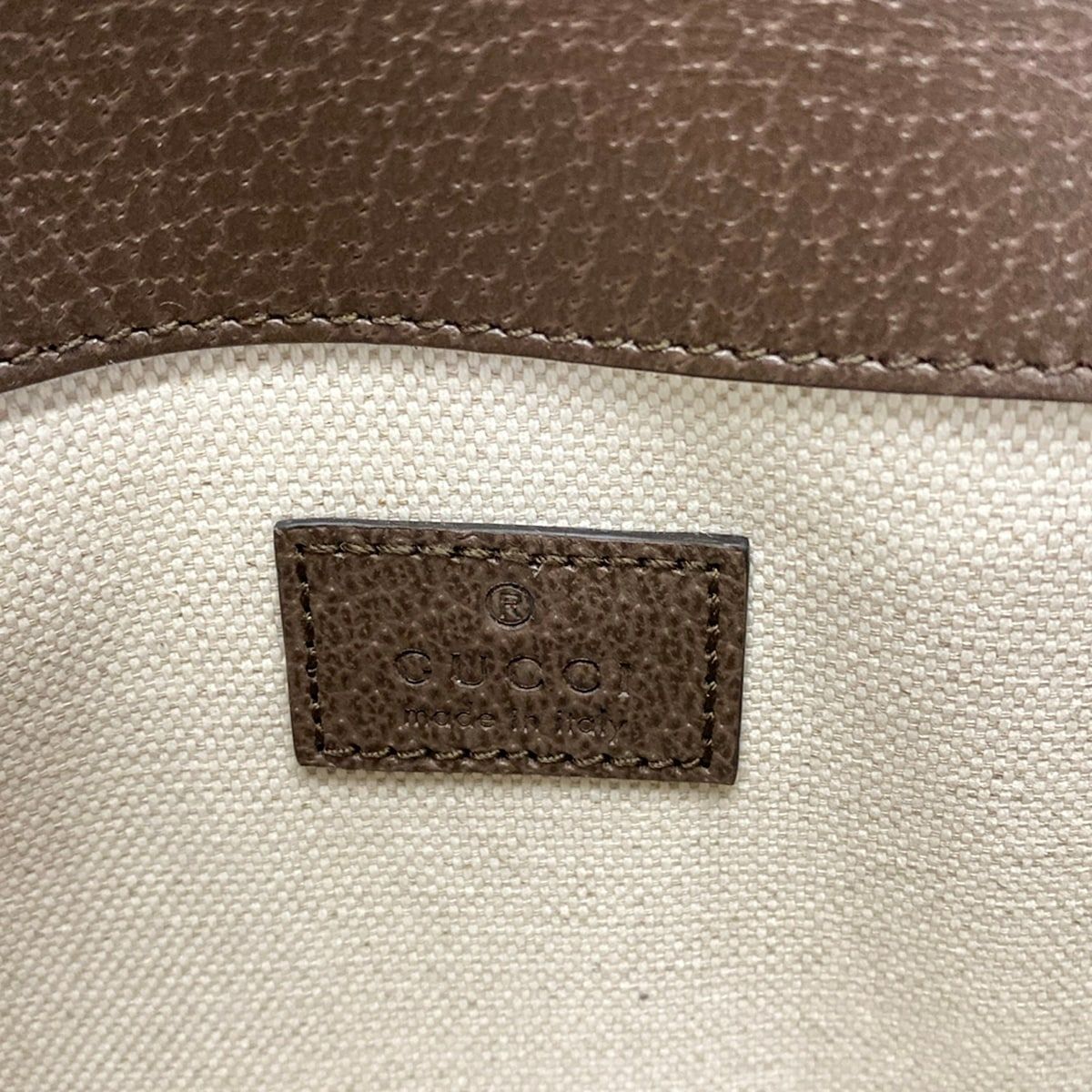 Gucci Waist Pouch Ophidia Small Belt Bag Beige Dark Brown Red Leather — view 9