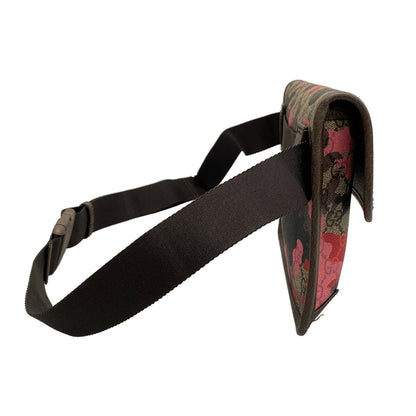 Gucci Waist Pouch Ophidia Small Belt Bag Beige Dark Brown Red Leather — view 2