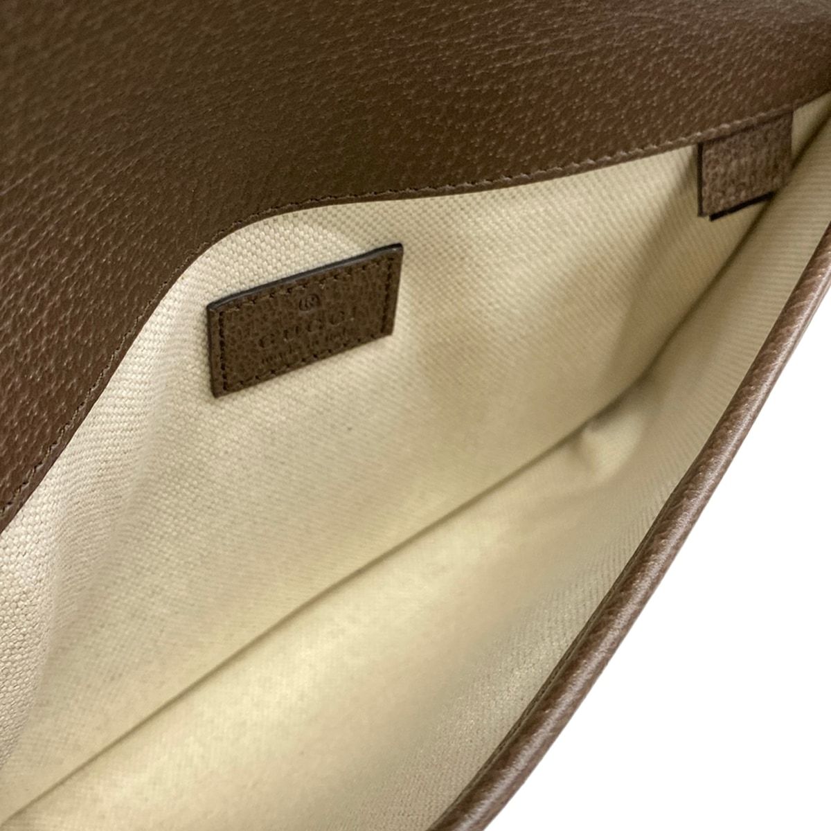 Gucci Waist Pouch Ophidia Small Belt Bag Beige Dark Brown Red Leather — view 7