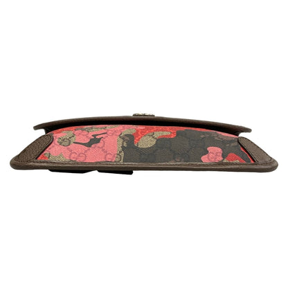 Gucci Waist Pouch Ophidia Small Belt Bag Beige Dark Brown Red Leather — view 5
