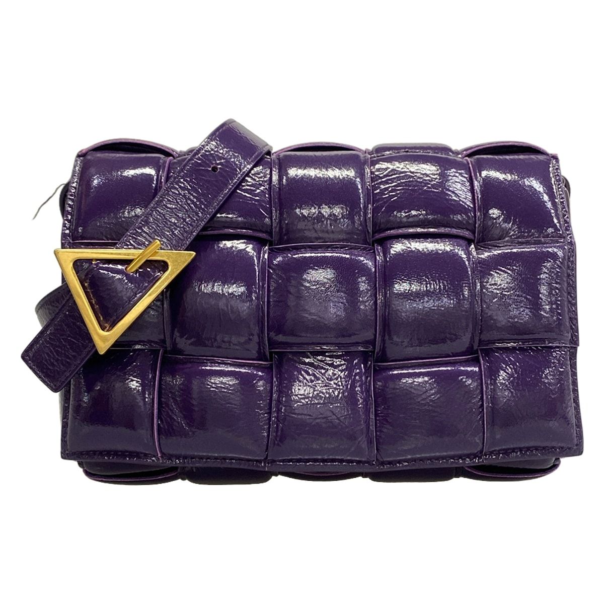 Bottega Veneta Shoulder Bag Padded Cassette Purple Leather