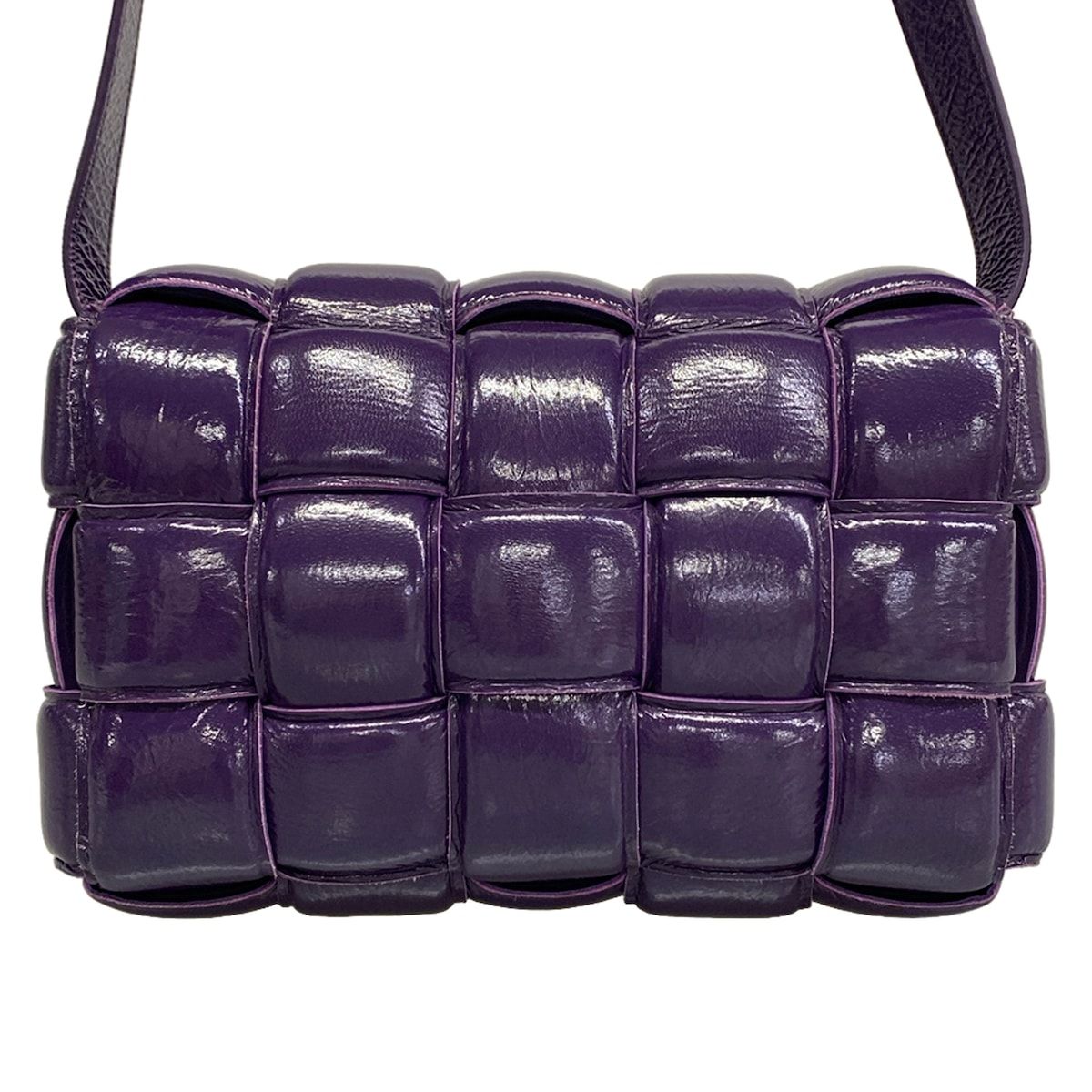 Bottega Veneta Shoulder Bag Padded Cassette Purple Leather — view 3