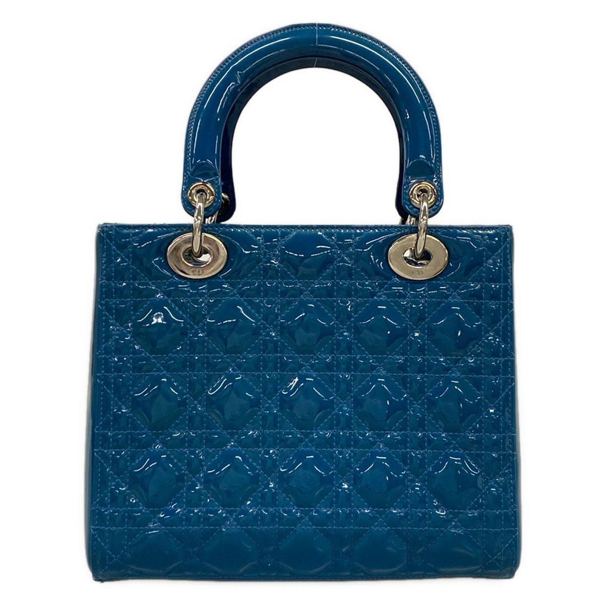 Dior Handbag Lady Bag Blue Leather — view 3