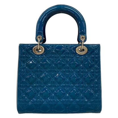 Dior Handbag Lady Bag Blue Leather — view 3