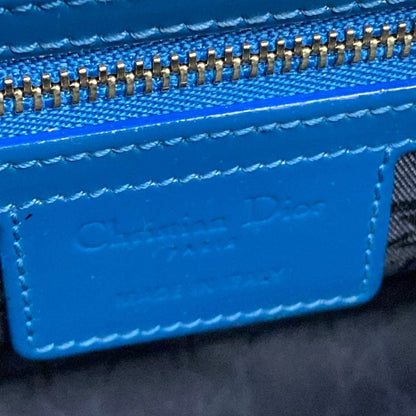 Dior Handbag Lady Bag Blue Leather — view 9