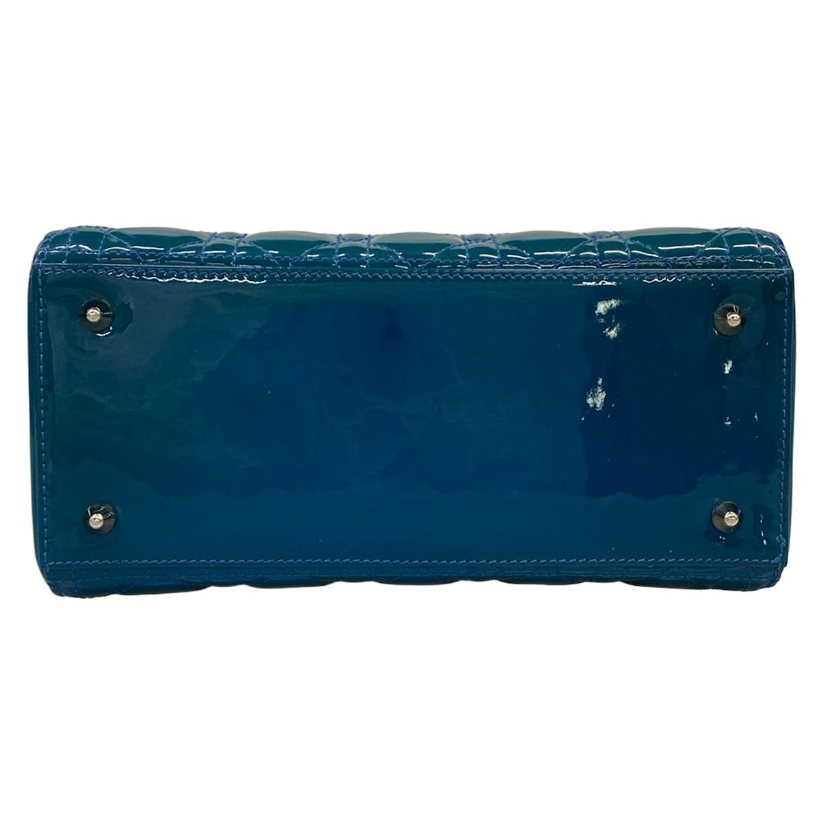 Dior Handbag Lady Bag Blue Leather — view 5