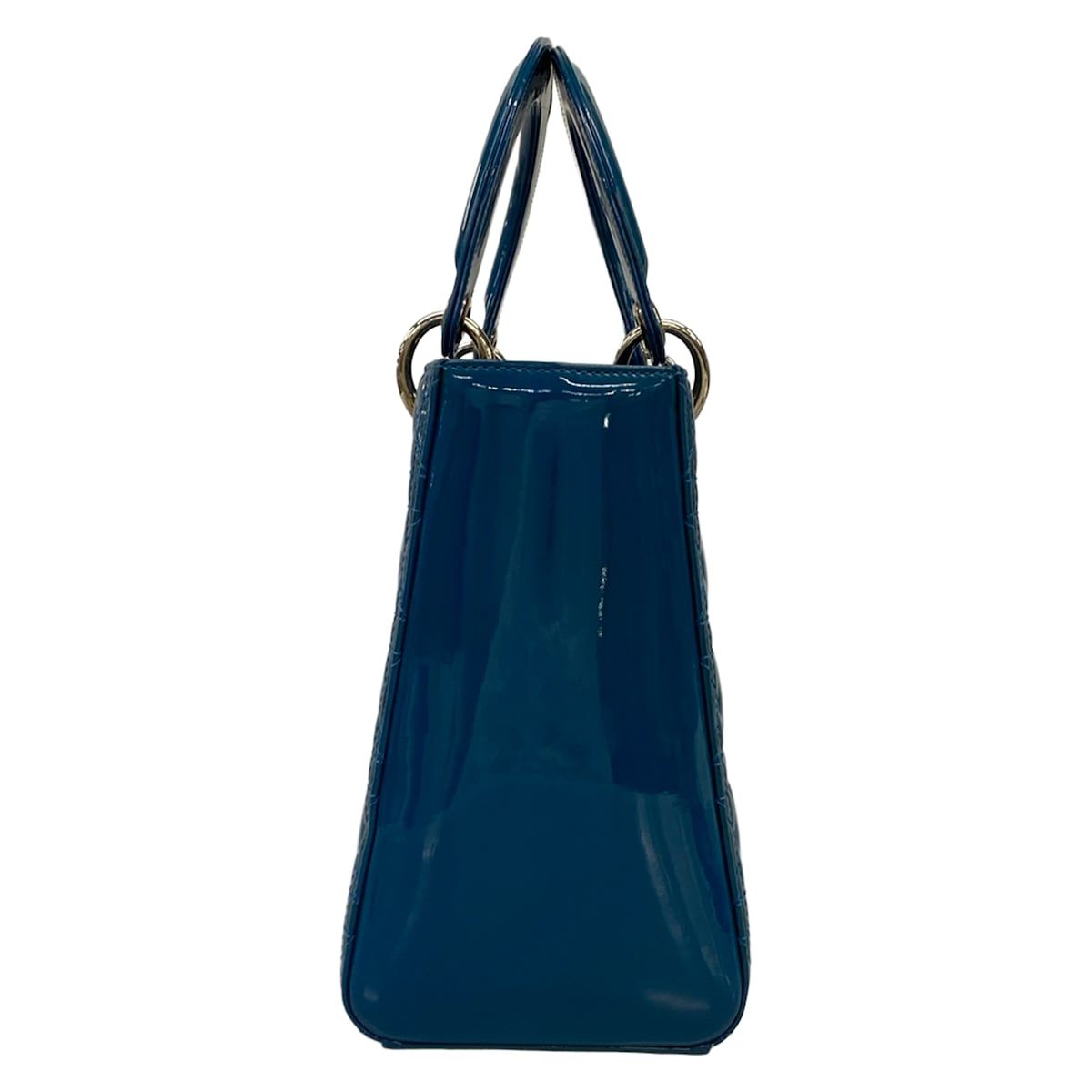 Dior Handbag Lady Bag Blue Leather — view 2