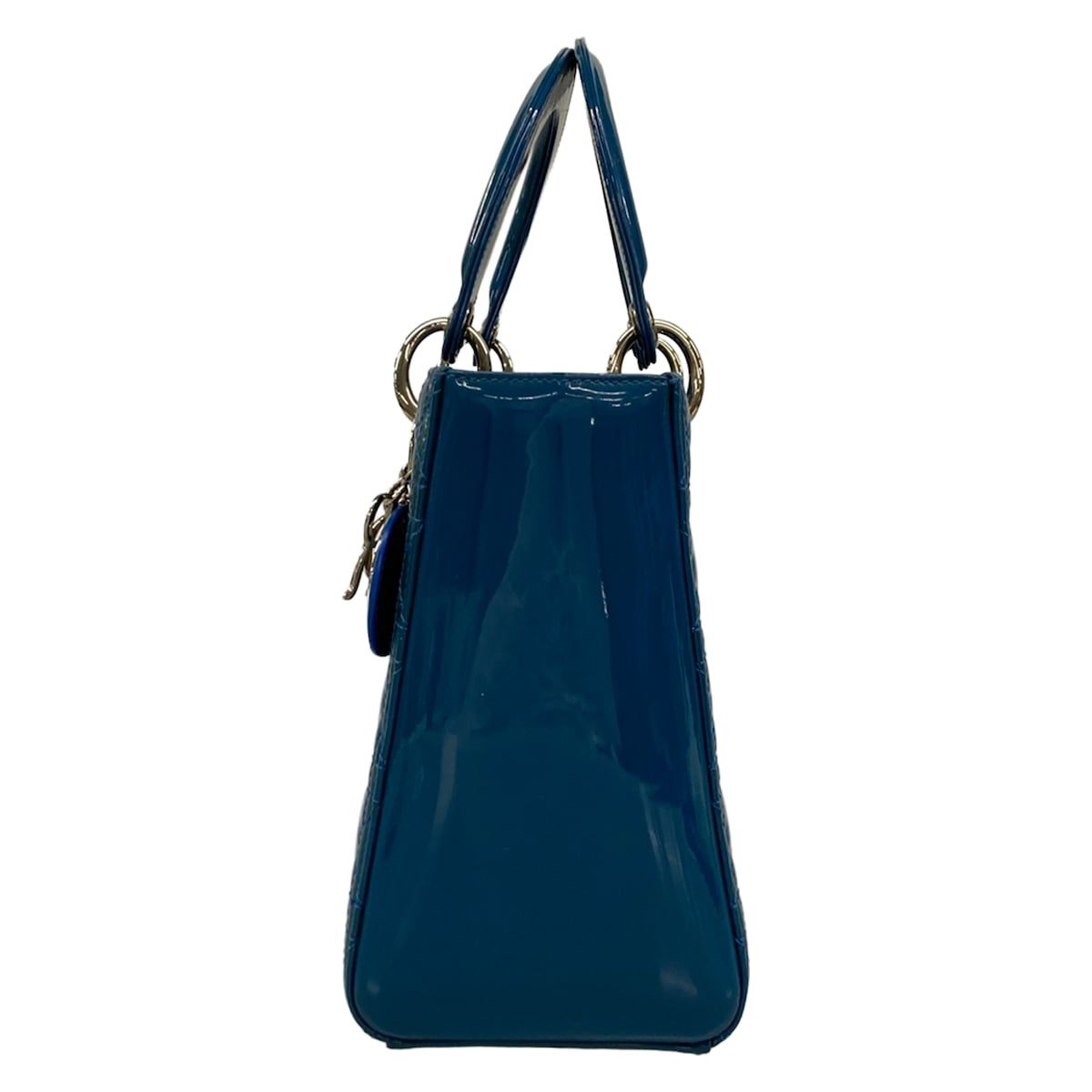 Dior Handbag Lady Bag Blue Leather — view 4