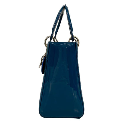 Dior Handbag Lady Bag Blue Leather — view 4