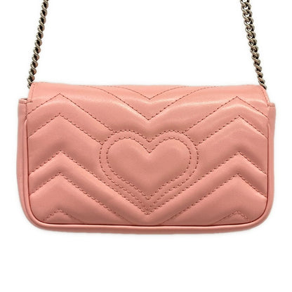 Gucci Shoulder Bag GG Marmont Pink Chain Leather — view 3
