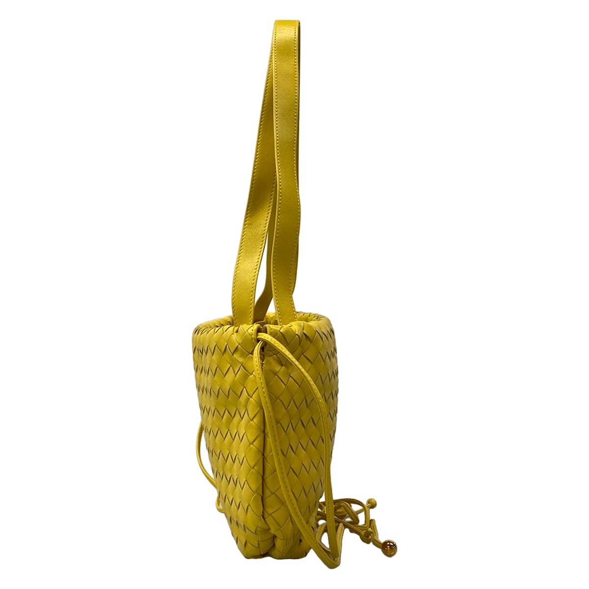 Bottega Veneta Shoulder Bag Intrecciato Yellow Leather — view 2