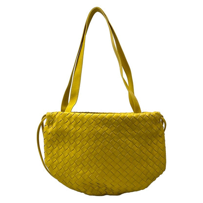 Bottega Veneta Shoulder Bag Intrecciato Yellow Leather — view 3