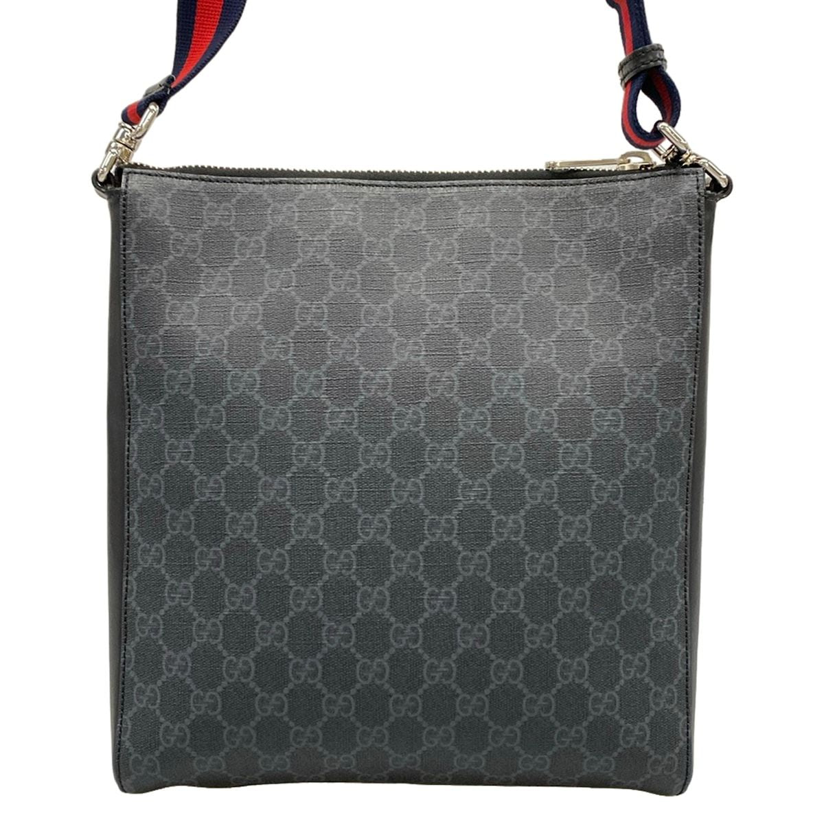 Gucci Shoulder Bag GG Plus Supreme Dark Gray Leather — view 3