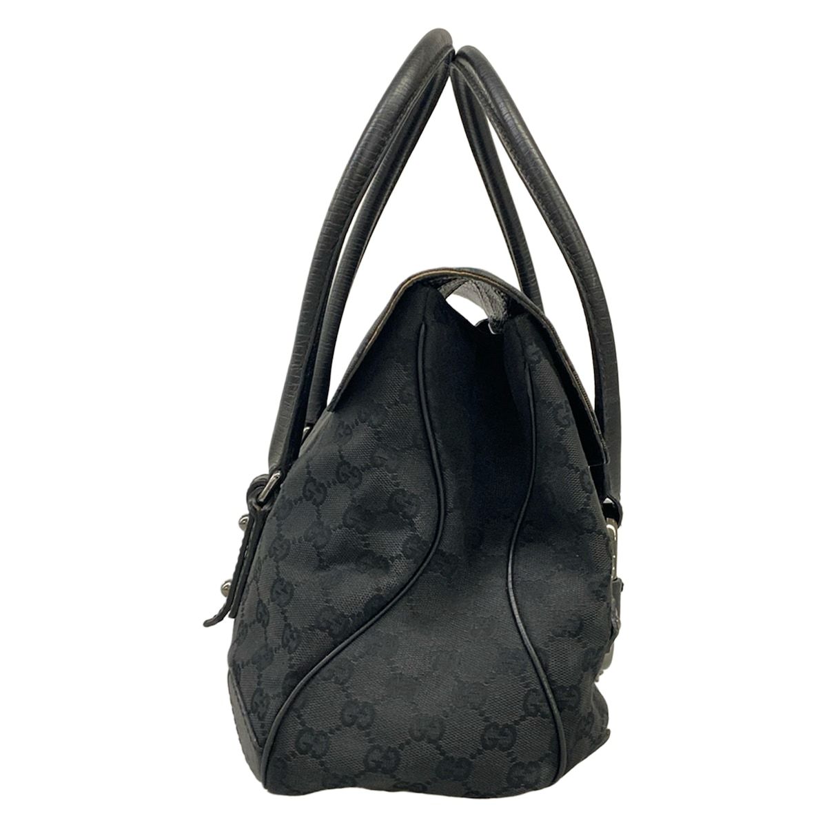 Gucci Handbag Horsebit GG Pattern Black Leather — view 4