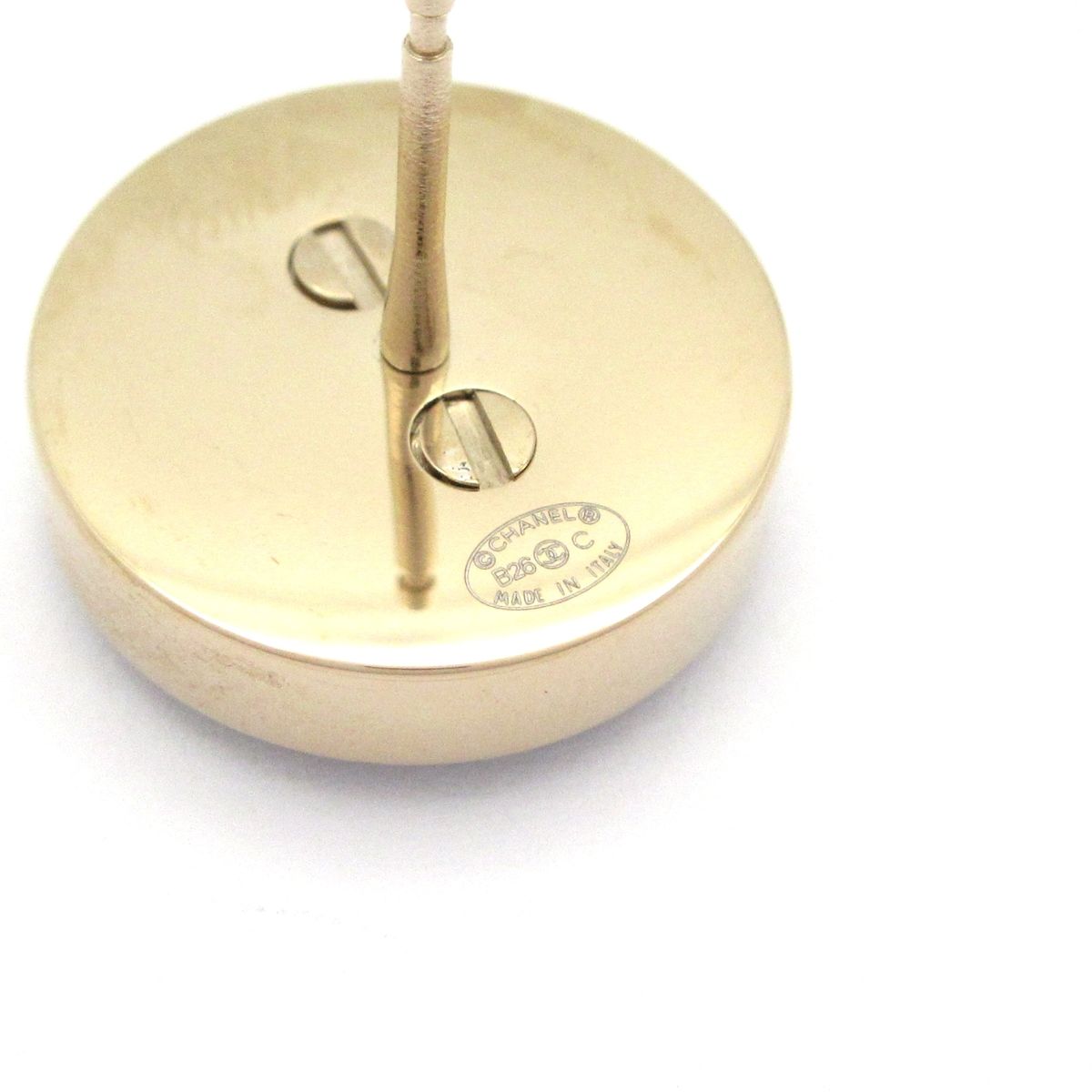 Chanel Earrings CC Logo Navy Silver Gold Denim Style — view 5