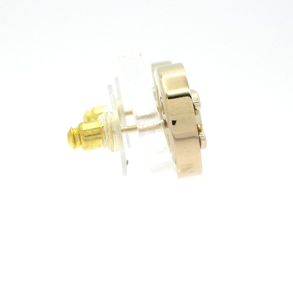 Chanel Earrings CC Logo Navy Silver Gold Denim Style — view 2