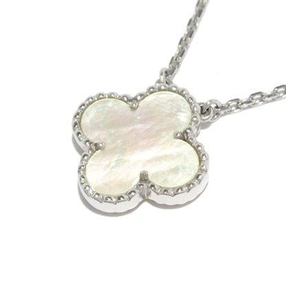 Van Cleef & Arpels Necklace Vintage Alhambra 18k White Gold Mother of Pearl