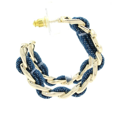 Chanel Earrings CC Logo Gold Light Blue — view 2