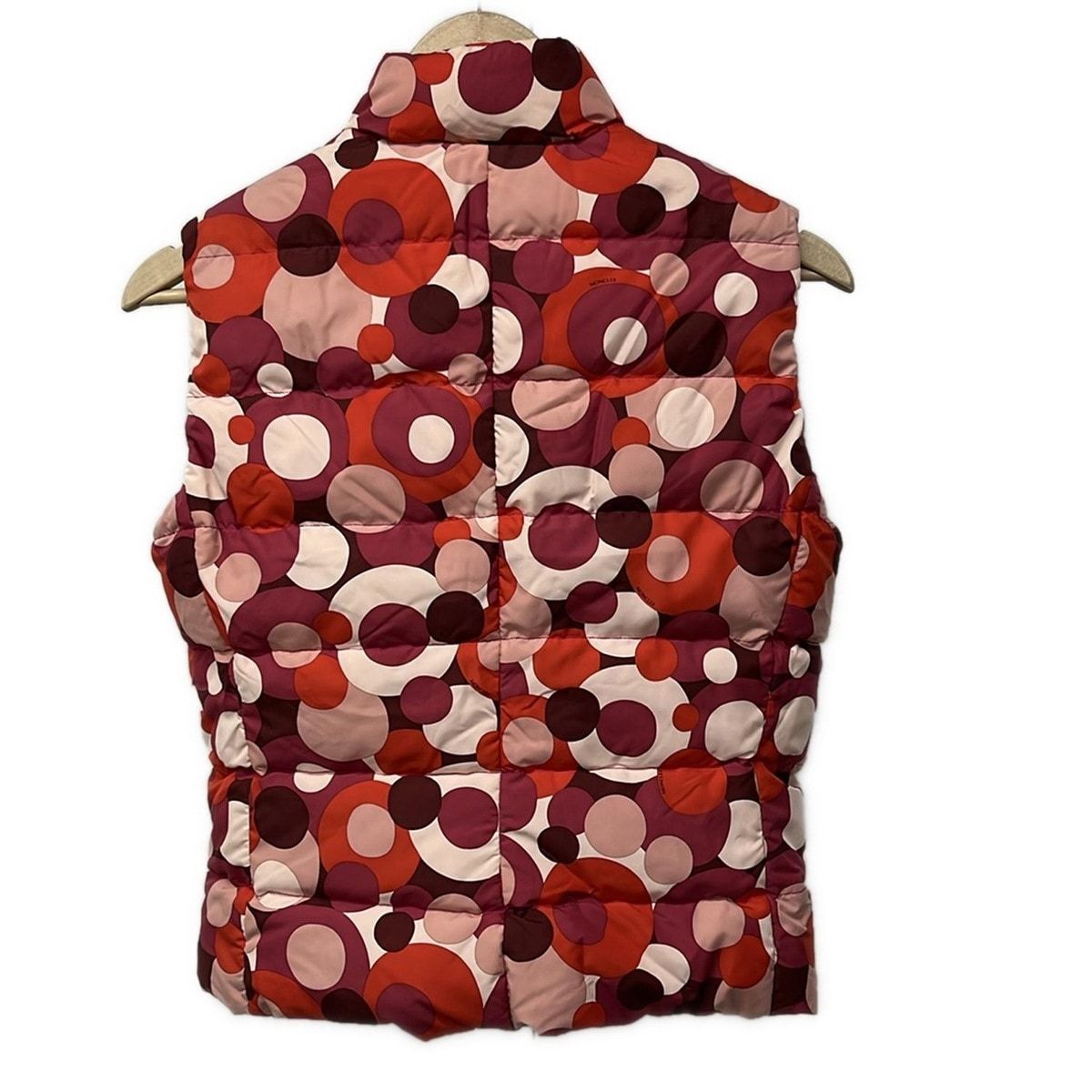 Moncler Down Vest 1 S Red Pink Multi Dot Pattern Autumn Winter — view 2