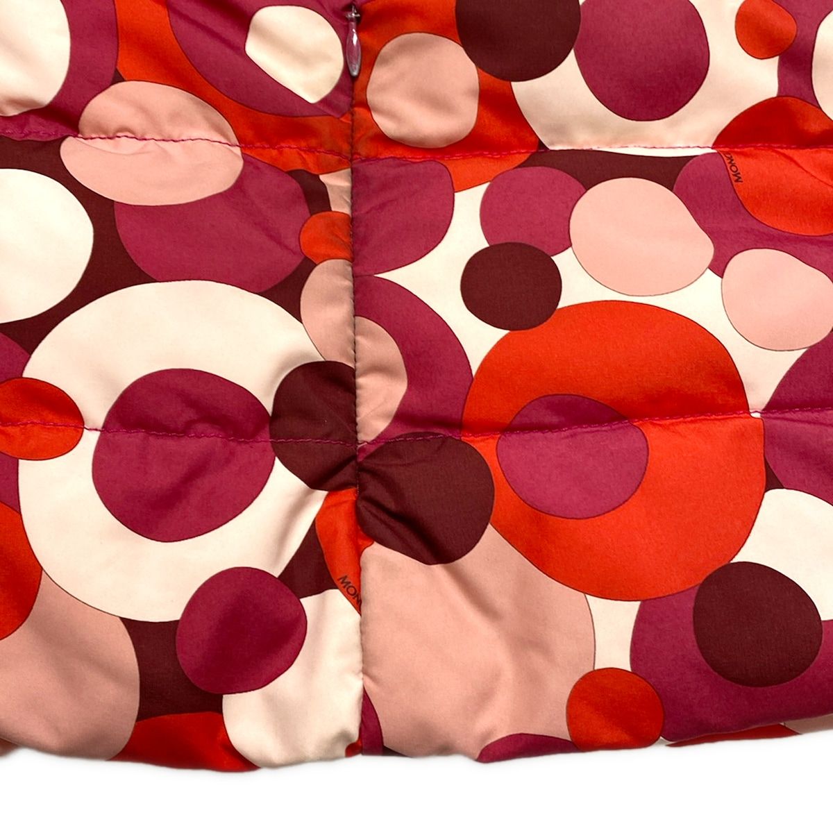Moncler Down Vest 1 S Red Pink Multi Dot Pattern Autumn Winter — view 8