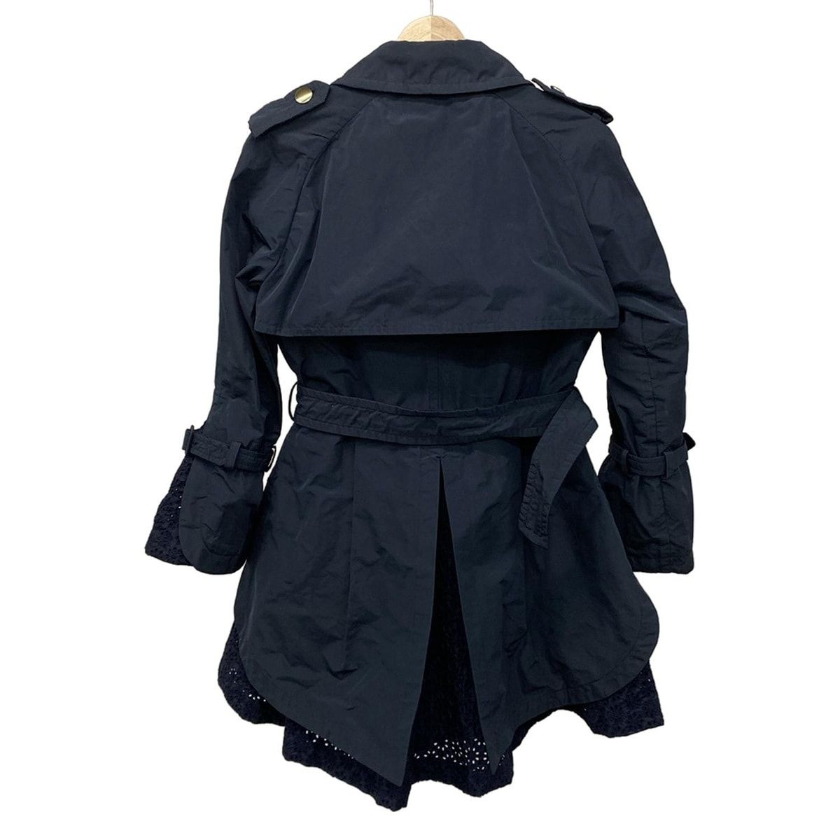 Moncler Coat 0 XS Dark Navy Lace Spring Autumn — view 2